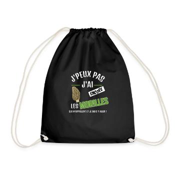 J’peux pas j’ai les morilles qui m’appellent - Sac de sport léger - noir - Devant