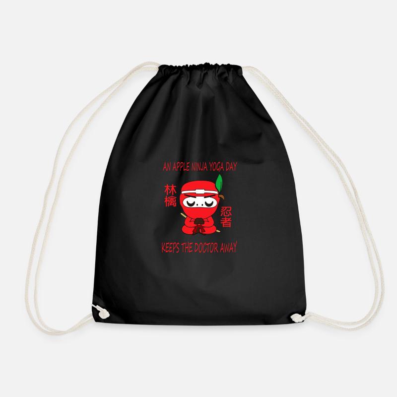 Apple Ninja - Drawstring Bag - black