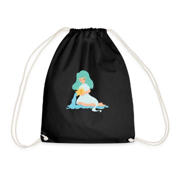 Signe du zodiaque du Verseau - Sac de sport léger - noir - Devant