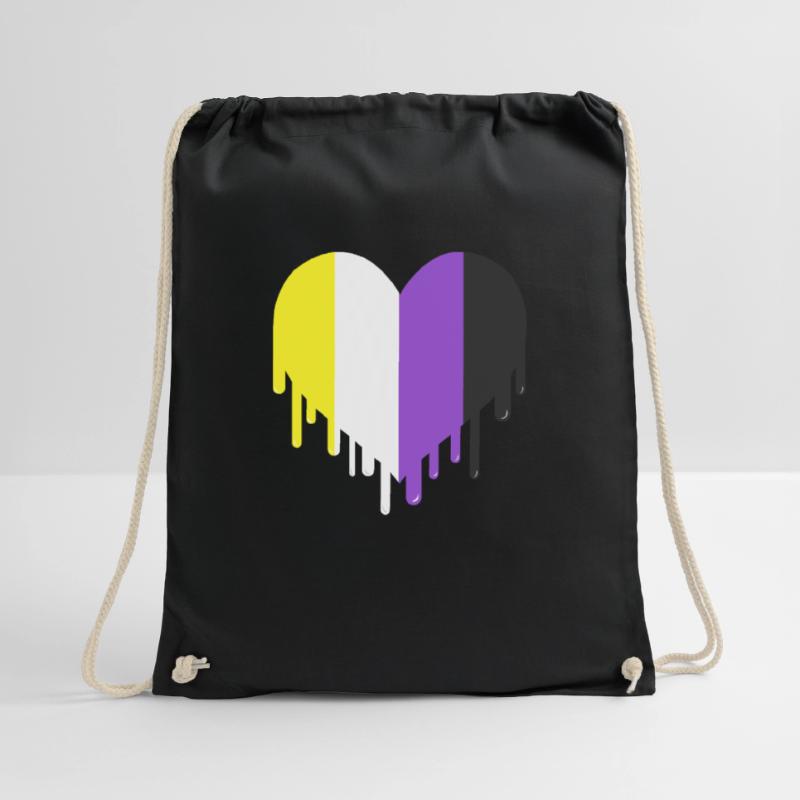 Tropfendes Nonbinary Herz Nonbinary Pride Turnbeutel
