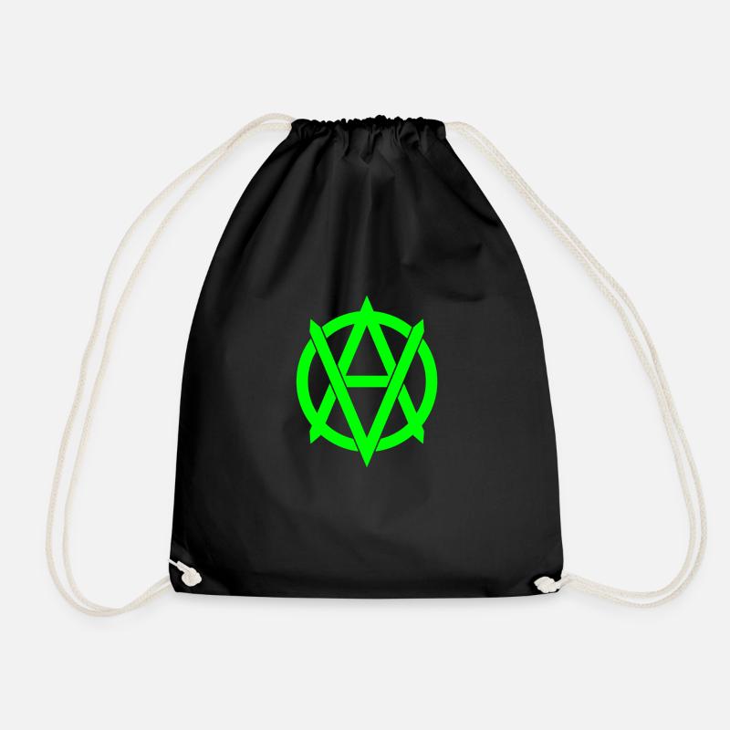 vegan anarchism green - Turnbeutel - Schwarz