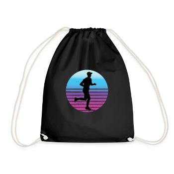 Endurance Runner Outfit Vintage Marathon Motif - Drawstring Bag - black - Front
