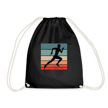 Retro Endurance Sports Fan Marathon Trainings - Drawstring Bag - black - Front