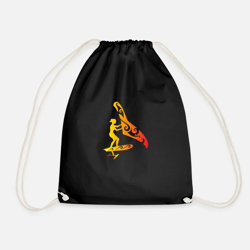Surfer Wing Foiling Girl Foiling Lover Geschenk - Turnbeutel - Schwarz