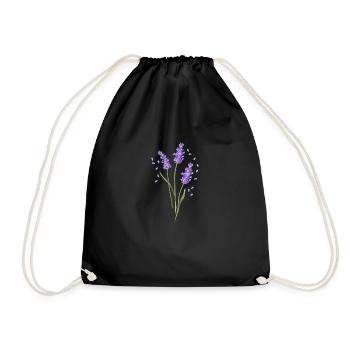 Flower Purple Lavender Summer Flower Gift Idea - Drawstring Bag - black - Front