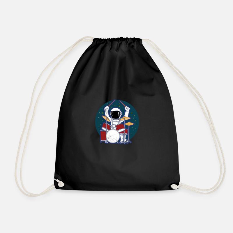 Astronaut Drummer Space Lover Geschenkidee - Turnbeutel - Schwarz
