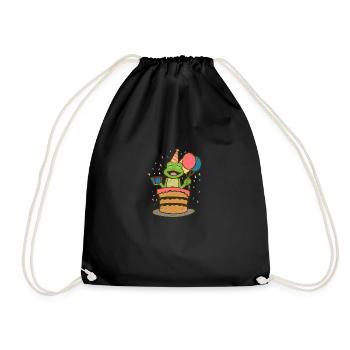 Süße Tiere Party Frosch Happy Birthday Geschenk - Turnbeutel - Schwarz - Vorne