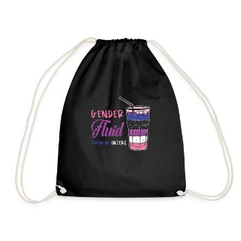 Genderfluid Pride Drink Up Haters Genderfluid Prid - Turnbeutel - Schwarz - Vorne