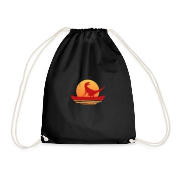 Canoeing T-Rex Dinosaur Canoe Lover Poison - Drawstring Bag - black - Front