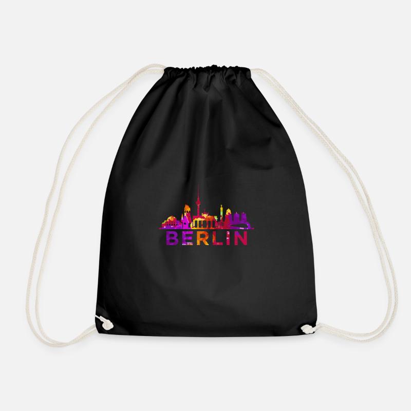 Berlin Skyline Impression Souvenir Geschenkidee - Turnbeutel - Schwarz