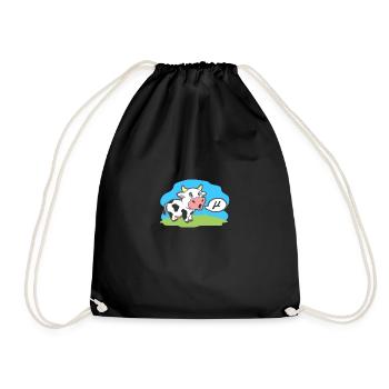 Math Symbols Cow Goes Mu Lustige Tier-Geschenkidee - Turnbeutel - Schwarz - Vorne