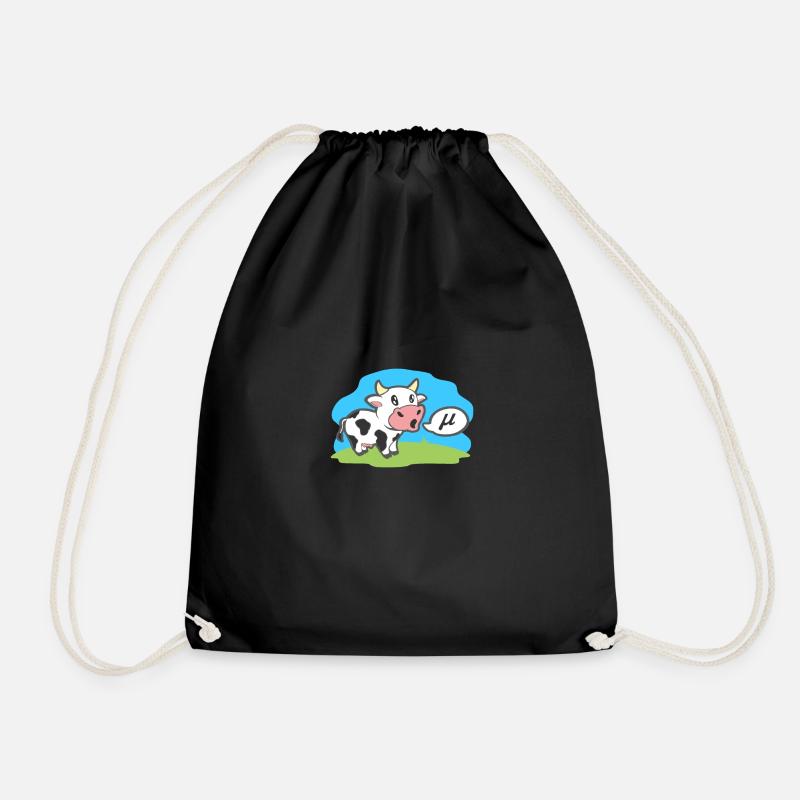 Math Symbols Cow Goes Mu Lustige Tier-Geschenkidee - Turnbeutel - Schwarz