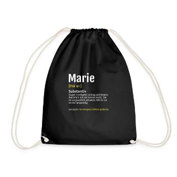 Marie Name Definition - Turnbeutel - Schwarz - Vorne