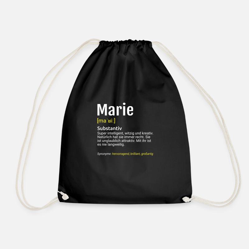 Marie Name Definition - Turnbeutel - Schwarz