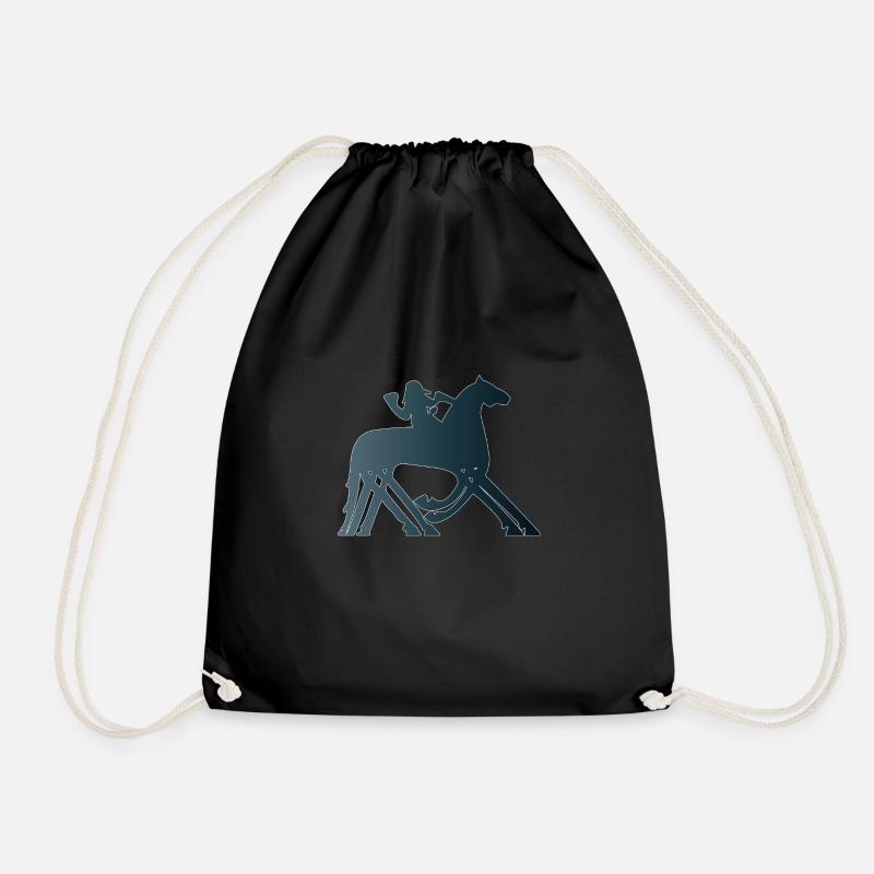 Odin & Sleipnir - Drawstring Bag - black