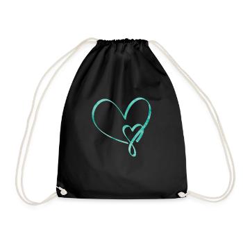 Chemise d’amour coeur Noël Saint-Valentin - Sac de sport léger - noir - Devant