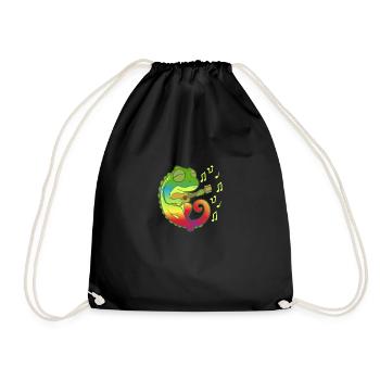 Musique Chameleon Joue Guitare Amateur de Musique Poison - Sac de sport léger - noir - Devant