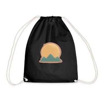 Sun Mountain Minimalist Landscape Nature - Drawstring Bag - black - Front