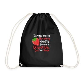 Gardening Strawberry Food Pun - Drawstring Bag - black - Front