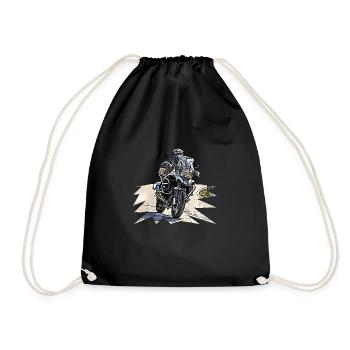 Adventure Bike Curve - Drawstring Bag - black - Front