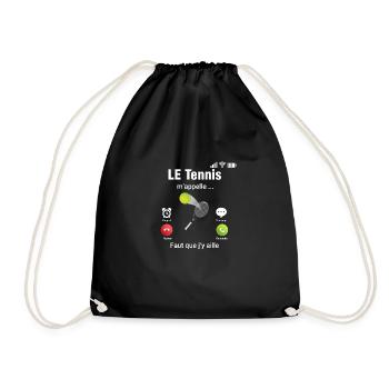 le tennis m’appelle, faut que j’y aille téléphone - Sac de sport léger - noir - Devant