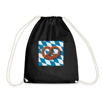 Bavarian pretzel - Drawstring Bag - black - Front