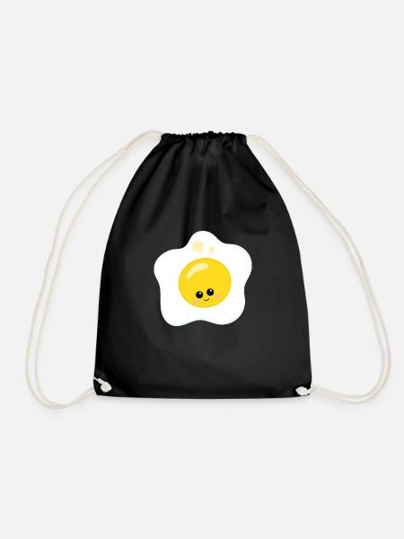 Fried egg - Drawstring Bag - black