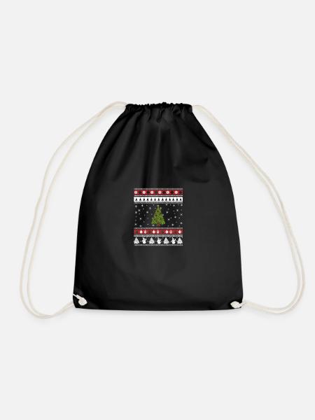 Christmas Tree Ugly Christmas - Drawstring Bag - black