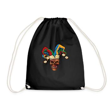 Skull Fasnet Fastnacht Fasching Karneval - Turnbeutel - Schwarz - Vorne