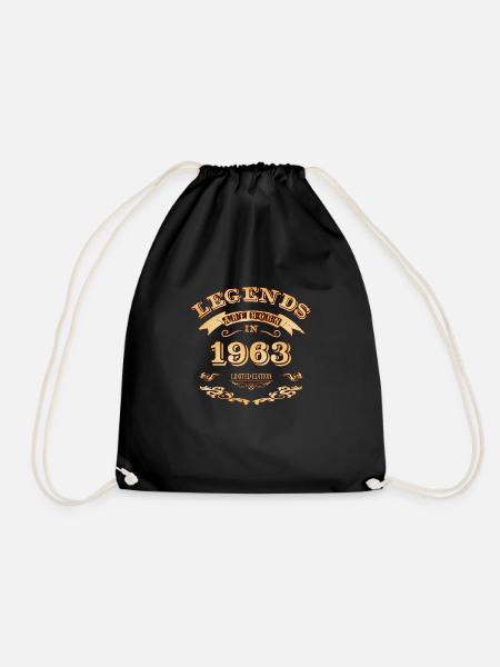 Legends are born in 1963 - Drawstring Bag - black