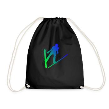 Ski jumping Ski flying Winter sports Ski jumpers - Drawstring Bag - black - Front
