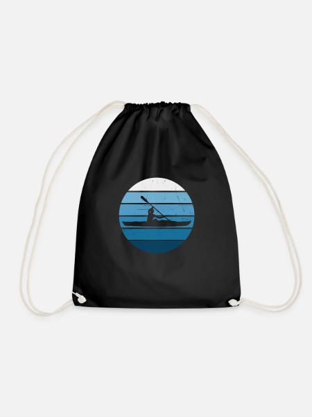 Canoe Men Kayaking Kayak Kayak Women - Drawstring Bag - black