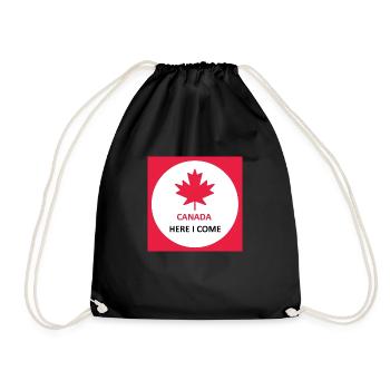 Canada Here I Come - Drawstring Bag - black - Front