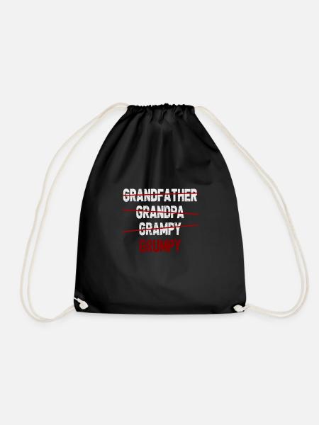 Grandfather Grandpa Grampy Grumpy Grandad - Drawstring Bag - black