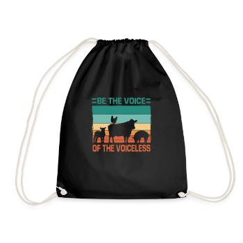 Vegetarian Animal Welfare Frutarian Vegan Animal Lover - Drawstring Bag - black - Front