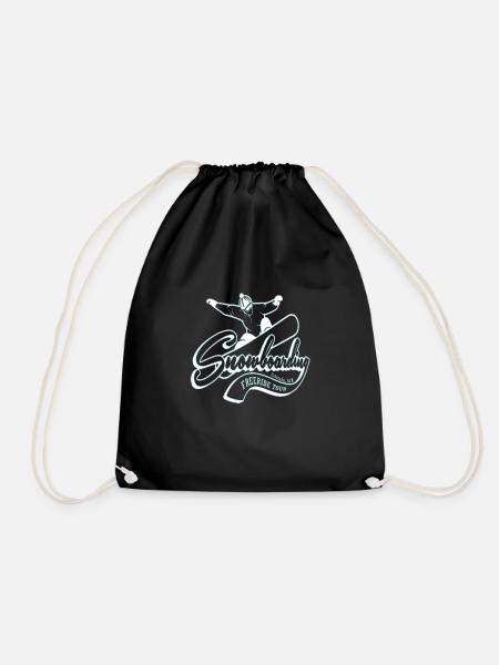 Snowboarding - Drawstring Bag - black