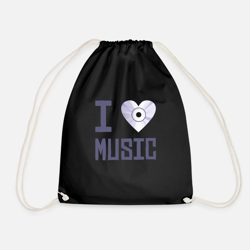 I LOVE MUSIC CD - Turnbeutel - Schwarz