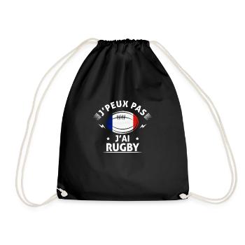 J'peux pas j'ai rugby - Sac de sport léger - noir - Devant