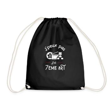 je peux pas j'ai 7ème art idée cadeau cinéma - Sac de sport léger - noir - Devant