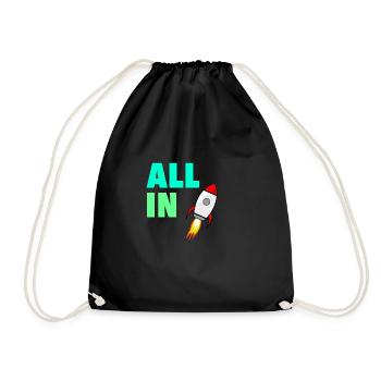 All In To the Moon Stonks and Crypto Meme Shirt - Drawstring Bag - black - Front