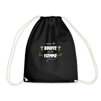 vivre de bouffe et de flemme - Sac de sport léger - noir - Devant