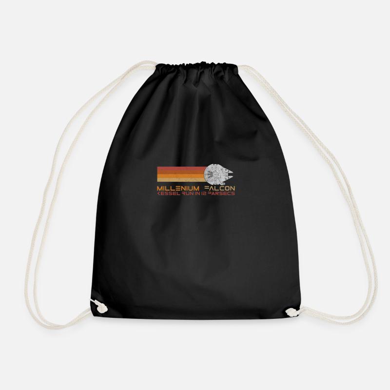 12 parsecs - Drawstring Bag - black