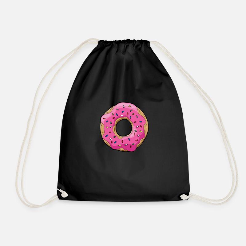 doughnut - Drawstring Bag - black