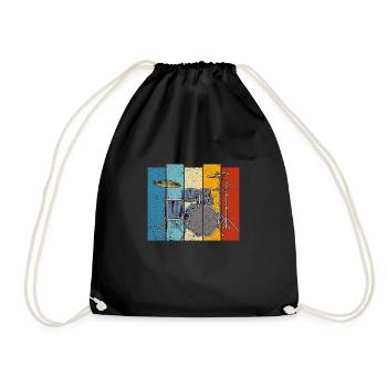 Drums Lustiges Geschenk Drummer Batterie - Turnbeutel - Schwarz - Vorne