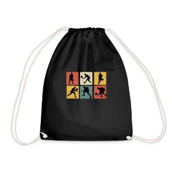 Retro padel vintage padel padel padel gift padel - Drawstring Bag - black - Front