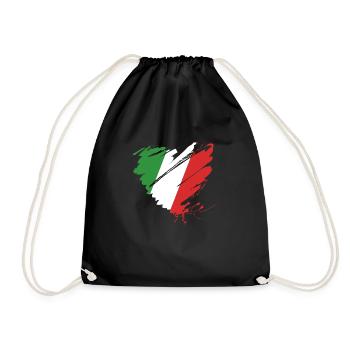 Italia Italy Football Champion Ball Europe Flag - Drawstring Bag - black - Front