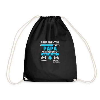 Futur Papa Gamer Cadeau papa j'arrive Annonce Père - Sac de sport léger - noir - Devant