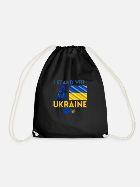 Ich stehe mit der Ukraine - Turnbeutel - Schwarz