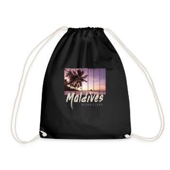 Maldives Indian Ocean Vintage Sunset - Drawstring Bag - black - Front