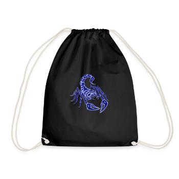 Scorpion, blue - Drawstring Bag - black - Front